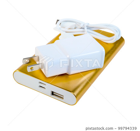 Golden powerbank isolated 99794339