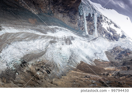 Pasterze Glacier in Hohe Tauern and Johannisberg summit, Grossglockner, Austria 99794430