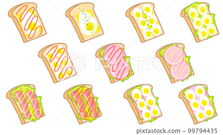 雞蛋火腿培根開放式三明治 雞蛋火腿培根開放式三明治 99794435