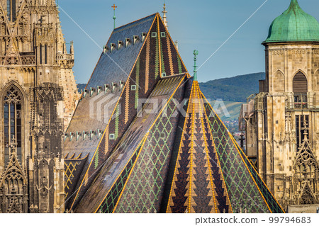 Panoramic view of Vienna cityscape with Cathedral from above, Austria Panoramic view of Vienna cityscape with Cathedral from above, Austria 99794683