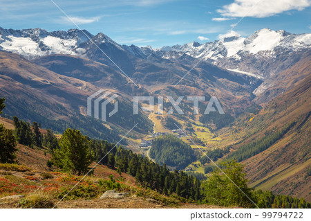 Obergurgl resort village in Otztal alps, Tyrol, Austria border with Italy Obergurgl resort village in Otztal alps, Tyrol, Austria border with Italy 99794722
