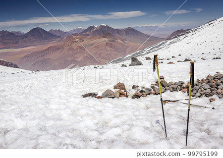 Atacama Desert dramatic volcanic landscape at Sunset, Chile, South America Atacama Desert dramatic volcanic landscape at Sunset, Chile, South America 99795199