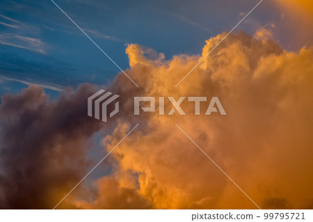 Dramatic sky panorama sky with clouds on sunrise and sunset time 99795721