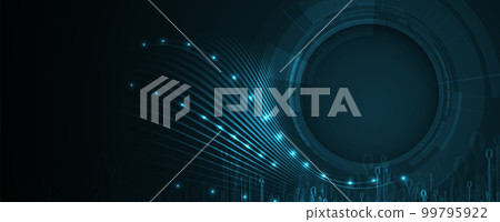 Quantum processing. Deep learning artificial intelligence. Future new technology  for business or science presentation 99795922