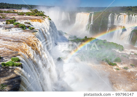 Iguacu falls on Argentina Side from southern Brazil side, South America 99796147