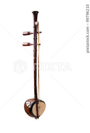 an Asian musical instrument fiddle in white background an Asian musical instrument fiddle in white background 99796210