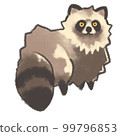 Illustration of a crayon-style tanuki 99796853