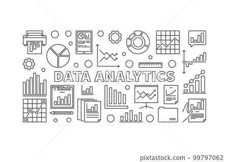 Data analytics concept vector line illustration Data analytics concept vector line illustration 99797062