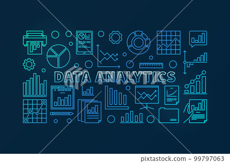Data analytics concept vector blue illustration 99797063