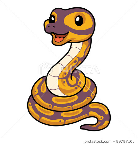 Cute banana ball python snake cartoon Cute banana ball python snake cartoon 99797103