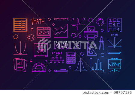 Math vector colorful horizontal banner 99797186