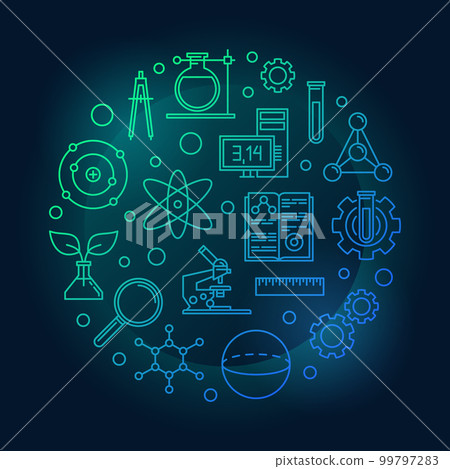 Education and science colored round vector illustration Education and science colored round vector illustration 99797283