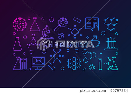 Chemistry vector colored education outline illustration 99797284