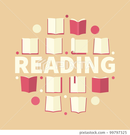Reading round vector illustration made with red book icons 99797325