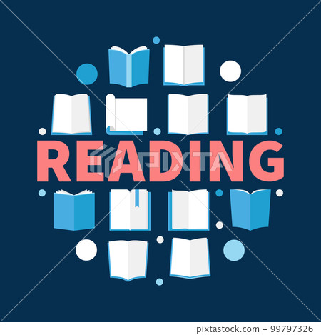 Reading round vector illustration made with flat book icons Reading round vector illustration made with flat book icons 99797326