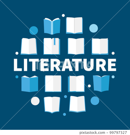 Literature round flat vector illustration - modern symbol 99797327