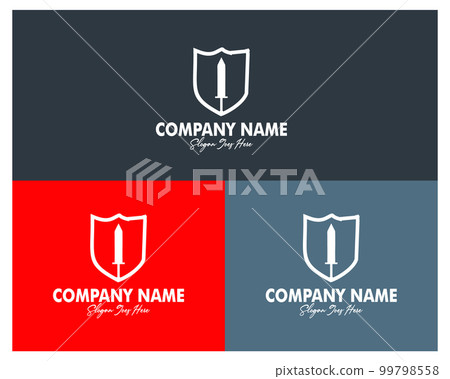 sword and shield logo set. premium vector design. appear with several color choices. Best for logo, badge, emblem, icon, design sticker, industry. available in eps 10. 99798558