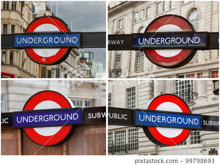 Set of underground station sign 99798693