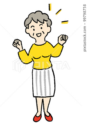 Illustration of a healthy active senior (elderly woman) Illustration of a healthy active senior (elderly woman) 99798758