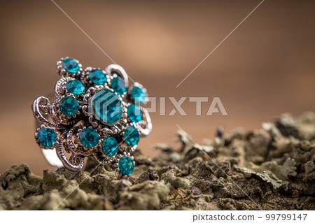 Ring with blue stones 99799147
