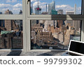 The view from my laptop and my apartment in NY 99799302