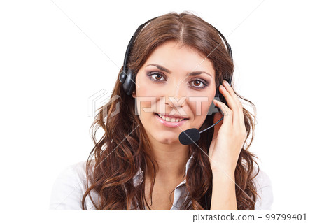 Woman with headset Woman with headset 99799401