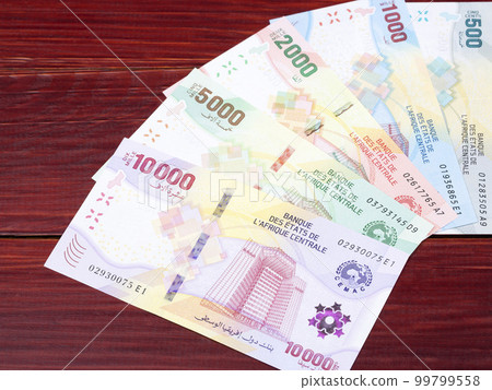 Central African States money - a business background. Central African States money - a business background. 99799558