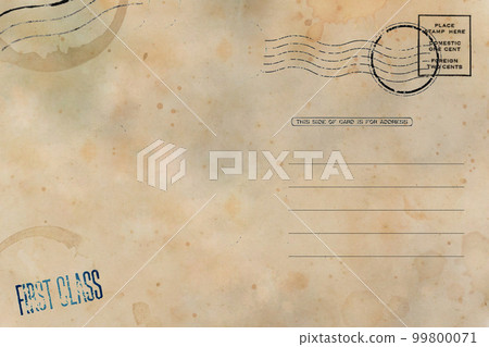 Backside of old postcard with dirty stains 99800071