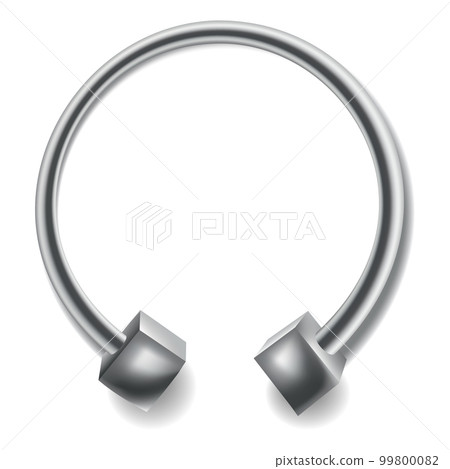 Piercing jewelery icon. Body metallic accessories. Beauty decoration, earring. Modern shape design. Vector illustration on white background 99800082