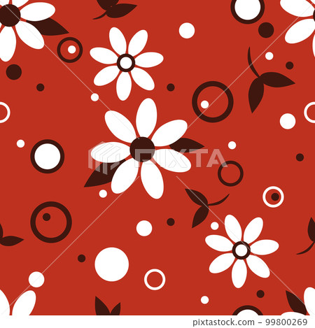 Black red white floral seamless pattern. Groovy contrast flowers vector illustration, hippie aesthetic. Seventies style, summer, spring, flower power design. Psychedelic wallpaper Black red white floral seamless pattern. Groovy contrast flowers vector illustration, hippie aesthetic. Seventies style, summer, spring, flower power design. Psychedelic wallpaper 99800269