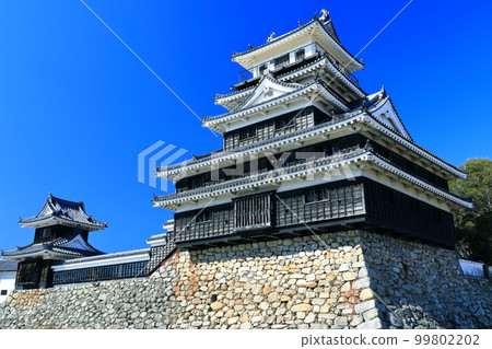 [大分縣]天氣好的中津城天守閣和小谷砲塔 99802202