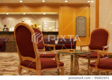 Hotel lobby desk and chair landscape 99802691