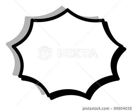 Surprised speech balloon with shadow 99804038