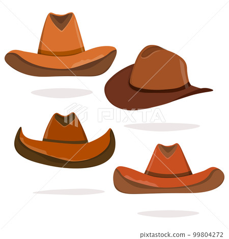 Cowboy hat isolated element. Vector drawing illustration for icon, game, packaging, banner. Wild west, western, cowboy concept Cowboy hat isolated element. Vector drawing illustration for icon, game, packaging, banner. Wild west, western, cowboy concept 99804272