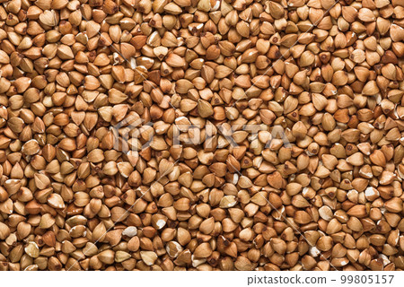 Buckwheat background. Texture of seeds. Horizontal layout 99805157