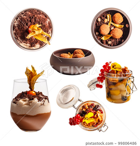 Set of fancy dessert 99806486