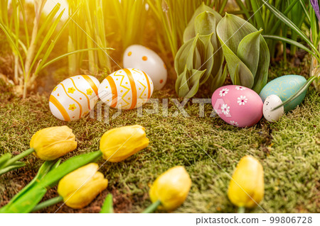 Easter greeting card composition Easter greeting card composition 99806728