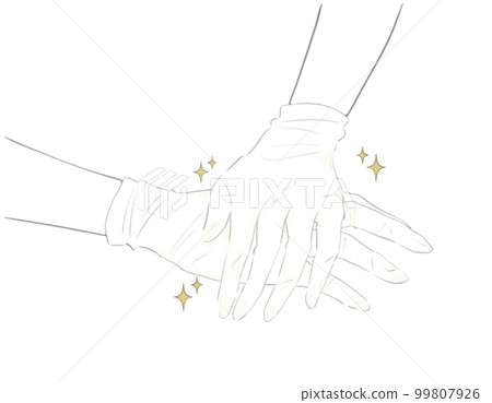 手戴手套和做手部護理的插圖 99807926