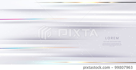 Abstract elegant white background with golden line and lighting effect sparkle. Luxury template design. 99807963