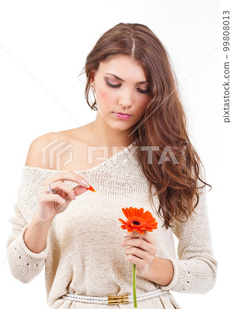 Woman with a flower 99808013