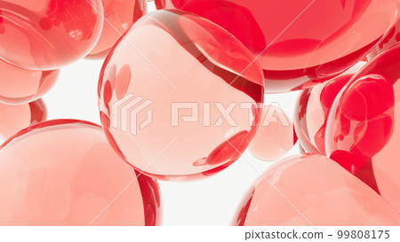 3d 渲染細胞美容醫學膠原蛋白和肽泡沫設計，透明果凍 99808175