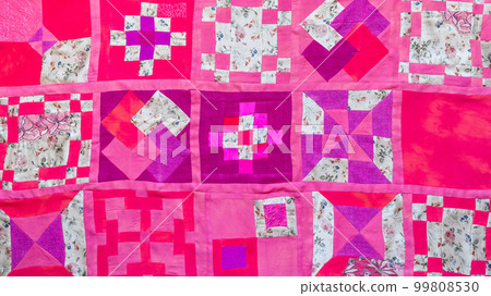 handcrafted pink cloth stitched in patchwork handcrafted pink cloth stitched in patchwork 99808530