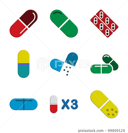 Illustration Vector Graphic of Capsule icon 99809128