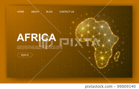 Africa 3d polygonal website template. Africa map design illustration concept. Low poly Continent silhouette symbol Africa 3d polygonal website template. Africa map design illustration concept. Low poly Continent silhouette symbol 99809140
