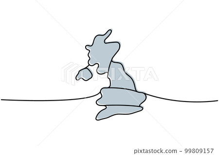 United Kingdom silhouette colored one line continuous drawing. United Kingdom country silhouette continuous colorful one line illustration. United Kingdom silhouette colored one line continuous drawing. United Kingdom country silhouette continuous colorful one line illustration. 99809157