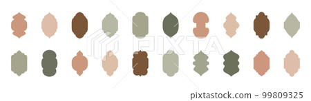 Arabic door and window silhouettes. Traditional islamic design illustration. Shapes of windows and gates. Vector symbol traditional islamic arches. 99809325