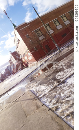The Architecture backgrounds and objects. Winter. Snow. View from above. The Architecture backgrounds and objects. Winter. Snow. View from above. 99809402