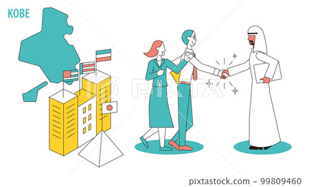 A businessman (Arab) visiting an international conference in Kobe, Japan 99809460