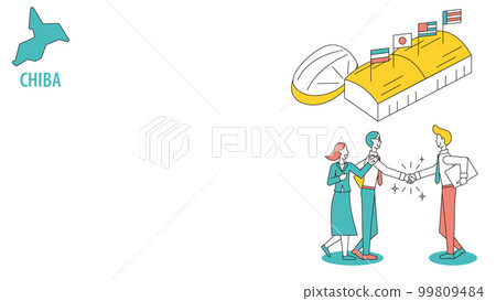 Businessmen visiting an international conference in Chiba, Japan 99809484