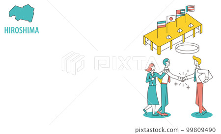 參加日本廣島國際會議的商人 99809490